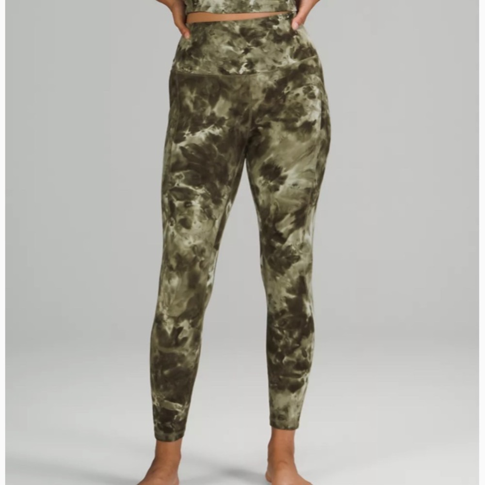 Lululemon Align high rise pant in green space dye. Sz 12